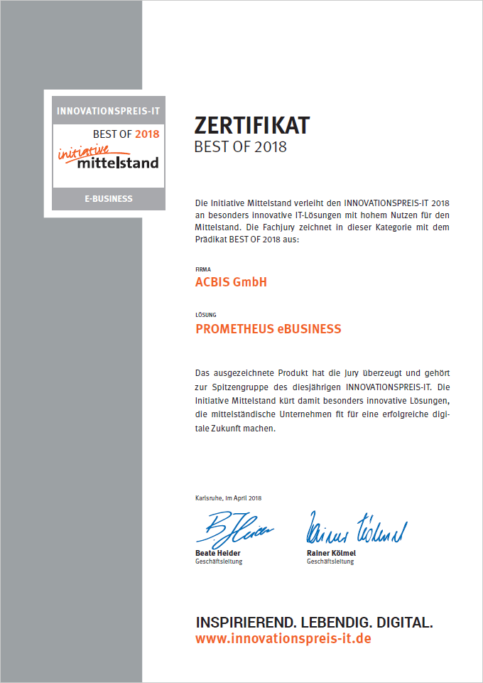 BEST OF beim INNOVATIONSPREIS-IT