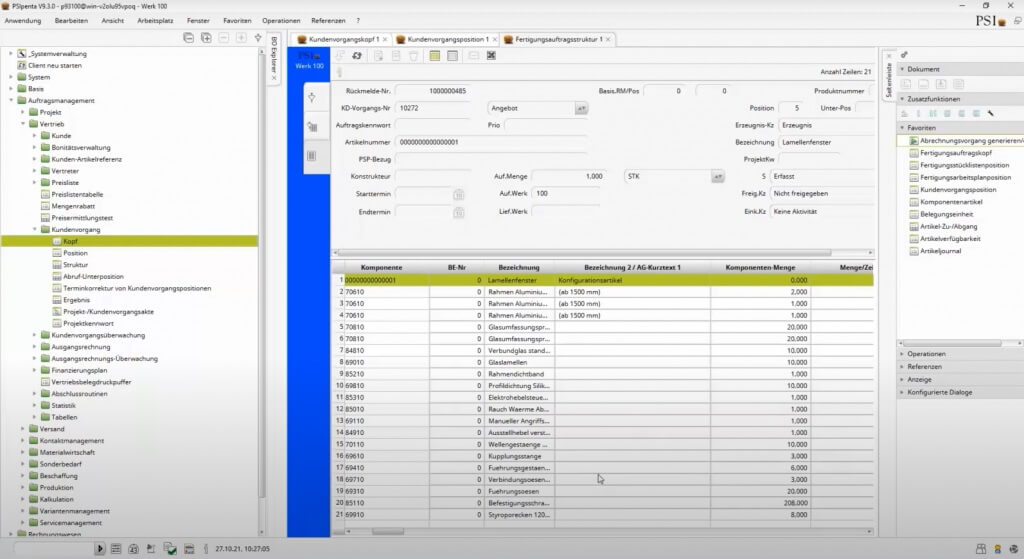 Produktkonfigurator-Software ePOS: Generierung der Stückliste in PSIpenta